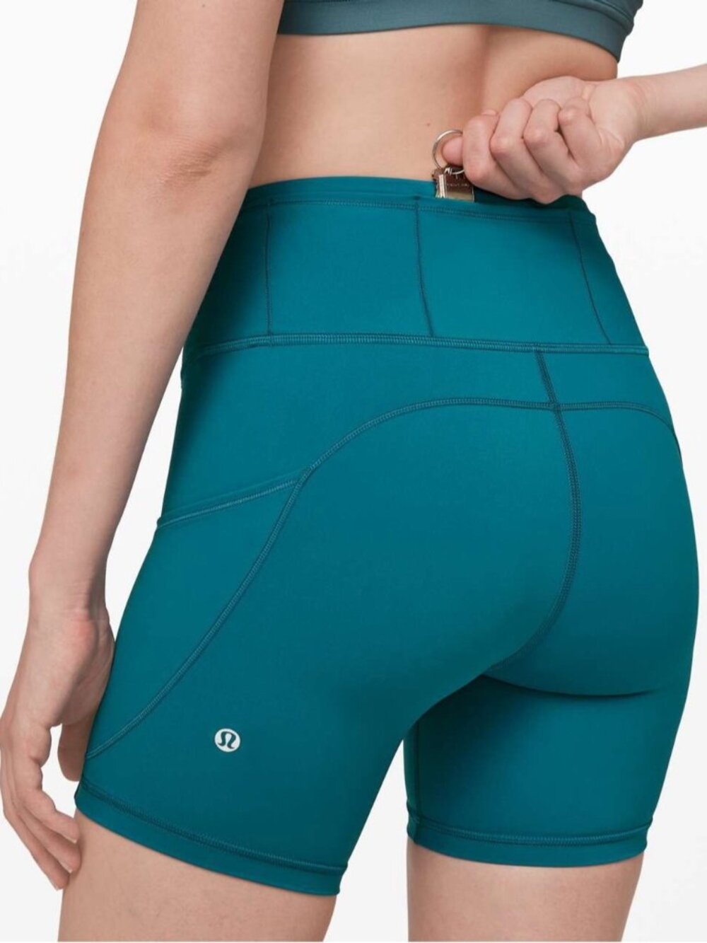 Lululemon Fast And Free Shorts 6" Cyprus Blue size 8 Gym Workout Running Active